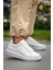 ZRN-X500 Bağcıklı Casual Günlük Erkek Sneaker Beyaz Gold 2