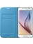 Samsung Galaxy S6 Flip Wallet Deri Orjinal Mavi- EF-WG920PLE 3