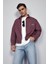Erkek Oversize Ekose Uzun Kollu Gömlek Bordo 1