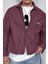 Erkek Oversize Ekose Uzun Kollu Gömlek Bordo 3