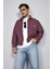 Erkek Oversize Ekose Uzun Kollu Gömlek Bordo 4