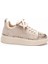 Kadın Nubuk Sneaker Spor Ayakkabı Gold Detaylı Bej Glorina 2
