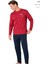 6103 Erkek Bordo Uzun Kollu Bisiklet Yaka Pijama Takımı 1