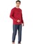 6095 Erkek Bordo Uzun Kollu Bisiklet Yaka Pijama Takımı 1
