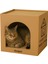 Karton Kedi Evi ve Tırmalama Kutusu 32X32X32 cm –çift Fonksiyonlu Kedi Evi ve Tırmalaması 4