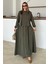 Bisiklet Yaka Premium Kumaş Sweat Etek Takım Haki 9383-TK 7