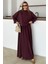 Bisiklet Yaka Premium Kumaş Sweat Etek Takım Bordo 9383-TK 7