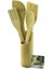 5pcs Ahşap Bambu Mutfak Seti Stand - Kaşık - Çatal - 2 Spatula Fileli (3791) 1