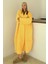 Oversize Kalın Triko Uzun Hırka Sarı 8274 3