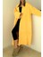 Oversize Kalın Triko Uzun Hırka Sarı 8274 4