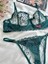 Koyu Yeşil Dantelli Brode Iç Çamaşır Takımı Bralette (Balenli Sütyen &tanga) 2