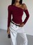 Omuz Detaylı Kollu Bluz Bordo F2336 2