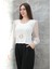 Tokalı Tül Kollu Bluz Beyaz T4071 4