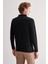 Siyah Uzun Kol Fermuarlı Yaka Cepsiz Slim Fit Triko 1012255150 5