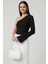 Tek Omuzlu Basic Bluz Siyah T4275 3