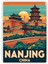 Nanjing China Nankin Çin Ahşap Poster 20 x 29 cm 1