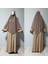 Maksi Boy Sandy Sufle Khimar Hazır Hijab Eşarp Vizon 1