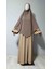 Maksi Boy Sandy Sufle Khimar Hazır Hijab Eşarp Vizon 2