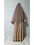 Maksi Boy Sandy Sufle Khimar Hazır Hijab Eşarp Vizon 3