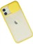iPhone 12 Kılıf Palm Buzlu Kamera Sürgülü Silikon - Sarı 3