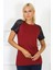 Kadın Kolu Dantelli Penye Pijama Takım Bordo 6