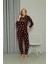 Polar Kadın Kapşonlu Pijama Takımı Bordo 2