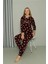 Polar Kadın Kapşonlu Pijama Takımı Bordo 3