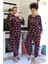 Polar Kadın Kapşonlu Pijama Takımı Bordo 6
