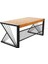 Masif Ahşap Ofis Bilgisayar Masası 200*85*76 cm-Siyah Metal Ayak- Game Desk 3