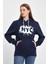 Kadın Kapşonlu Rahat Kalıp Içi Polarlı 3 Iplik Nyc Baskılı Sweatshırt SPR24SWK09 3
