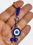 Koyu Mavi Nazar Boncuklu Sarı Metal Anahtarlık 7