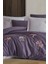 Root Nakışlı %100 Pamuk Saten Çift Kişilik Nevresim Takımı Mor 1