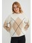 Baklava Desenli Oversize Kazak 1