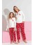 Anne-Kız Kombin Yapılabilir Uzun Kollu Geyik Desenli Interlok Aile Bağı Pijama TAKIMI-3214 2