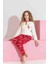 Anne-Kız Kombin Yapılabilir Uzun Kollu Geyik Desenli Interlok Aile Bağı Pijama TAKIMI-3214 6