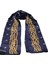 C Desen Incili Model Vual Ipek Şal Lacivert 1