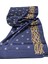 C Desen Incili Model Vual Ipek Şal Lacivert 2