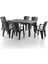 Side 6 Kişilik Rattan Masa Sandalye Takımı Siyah 2
