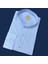 Linen Keten Klasik %100 Cotton Uzun Kollu Terletmeyen Hakim Yaka Mavi Gömlek (Regular Kalıp) 2