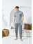 Kocabey 9501 Erkek Midi Yaka Kısa Kol Pijama Takım 1