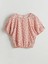 Lcw Kids Pembe Bisiklet Yaka Çiçekli Kız Çocuk Crop Bluz 1