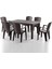 Side 6 Kişilik Rattan Masa Sandalye Takımı Kahve 1