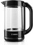 2400 W 1.7 Lt Cam Kettle, Siyah, Şık ve Fonksiyonel Elektrikli Su Isıtıcı 1