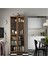 Cam Kapaklı Kitaplık, Kahverengi Ceviz Görünüm, 80X30X202 cm 3