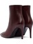 Kadın Bordo Fermuarlı Yüksek Ince Topuklu Deri Bot 25WFD133018 7