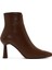 Kadın Kahverengi Fermuarlı Ince Topuklu Deri Bot 25WFD130718 1