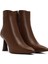 Kadın Kahverengi Fermuarlı Ince Topuklu Deri Bot 25WFD130718 5