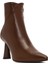 Kadın Kahverengi Fermuarlı Ince Topuklu Deri Bot 25WFD130718 8