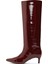 Kadın Bordo Kısa Ince Topuklu Rugan Çizme 25WFE481416 4