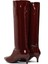 Kadın Bordo Kısa Ince Topuklu Rugan Çizme 25WFE481416 7